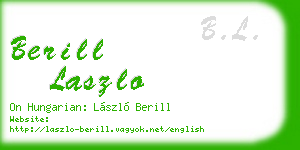 berill laszlo business card
