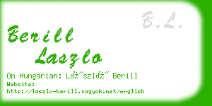 berill laszlo business card